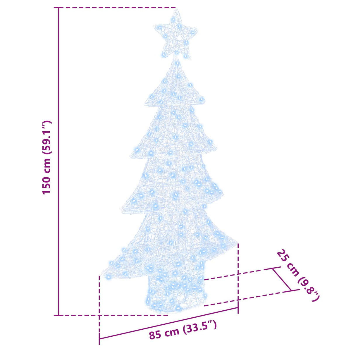 Christmas Tree 160 LEDs Cold white 150 cm Acrylic