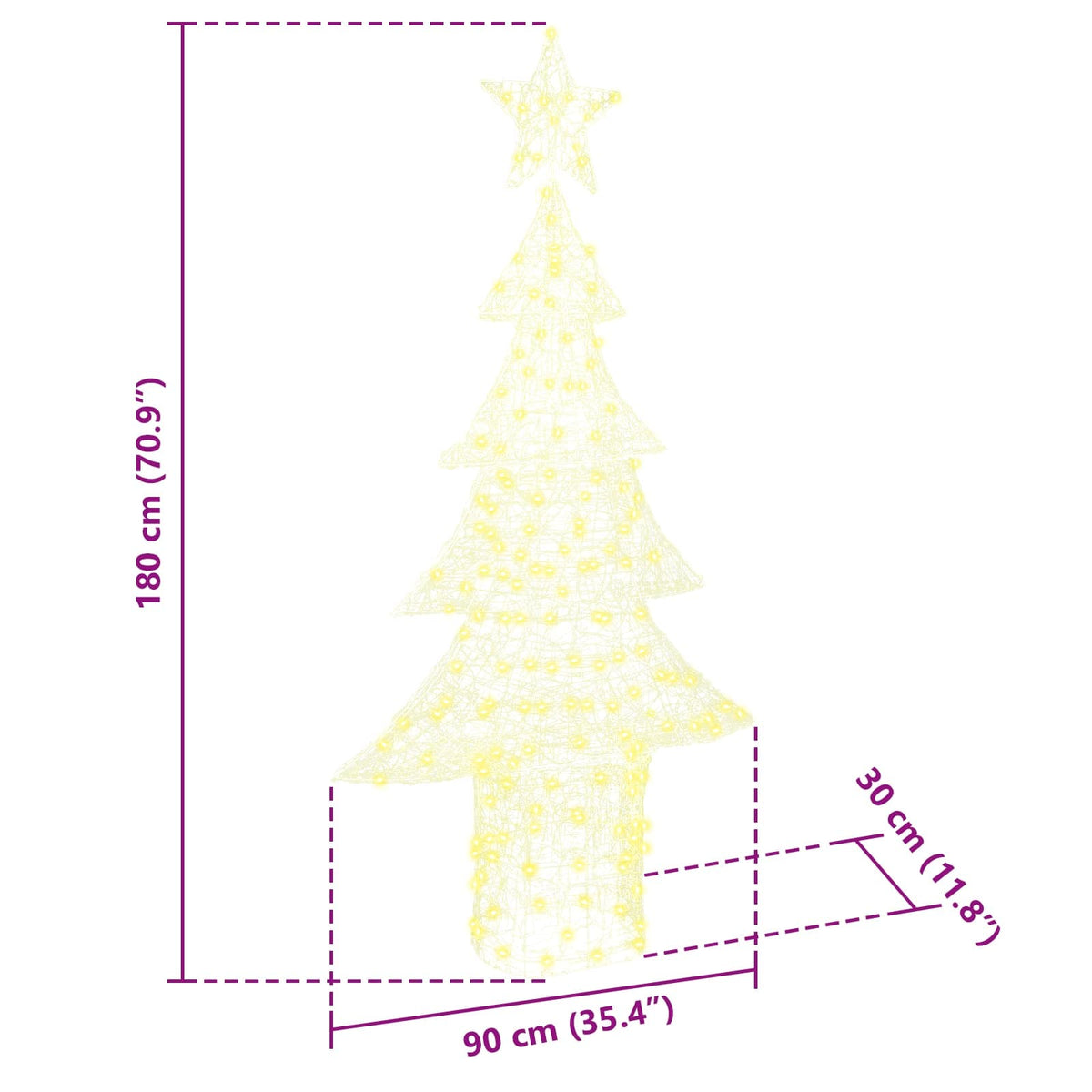 Christmas Tree 240 LEDs Warm white 150 cm Acrylic