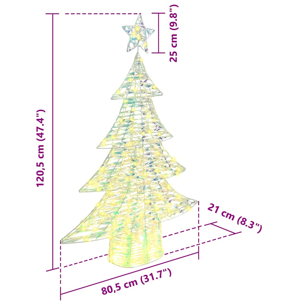 Christmas Tree with 120 LEDs Warm white 120.5 cm PET