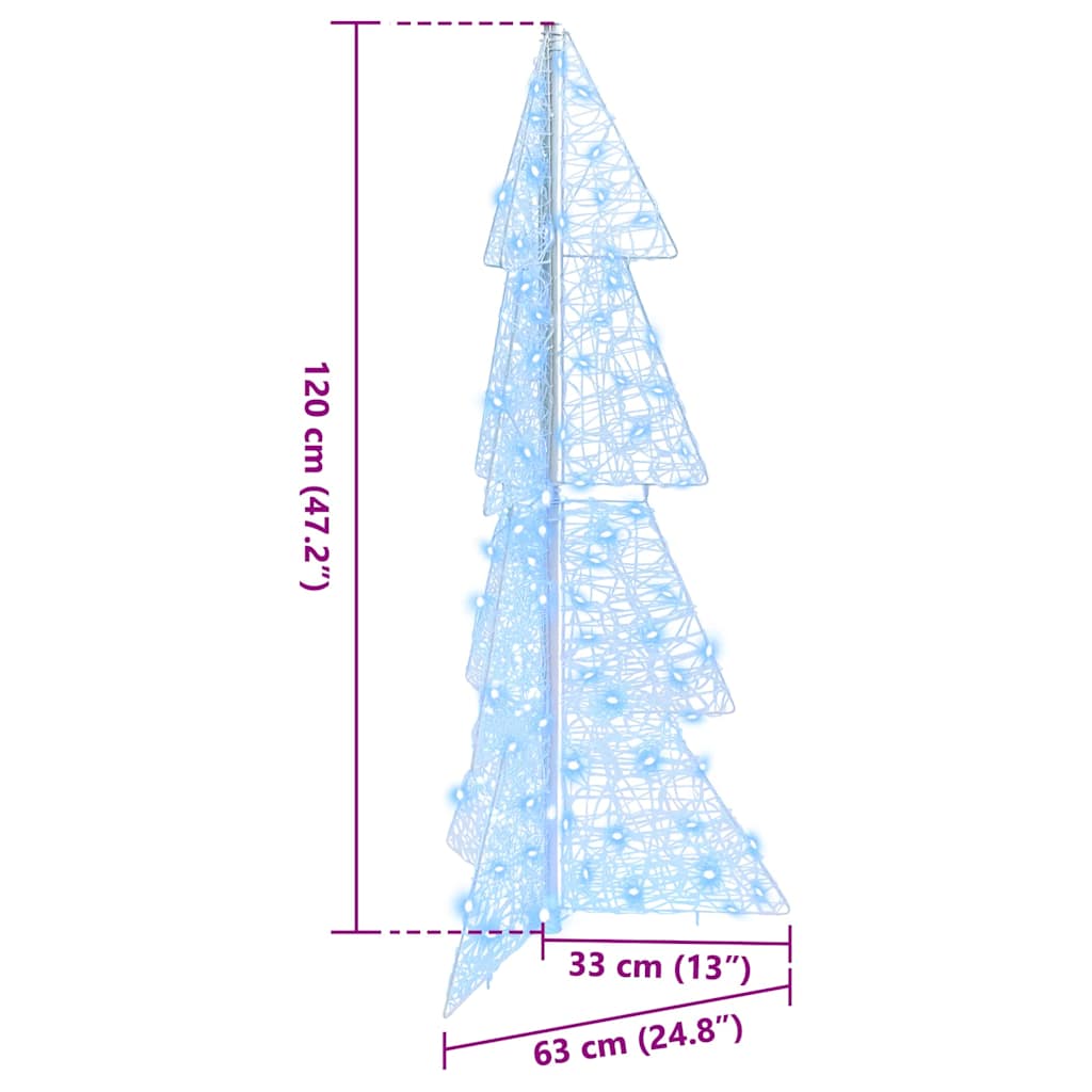 Christmas Tree with 100 LEDs Cold White 120 cm Acrylic
