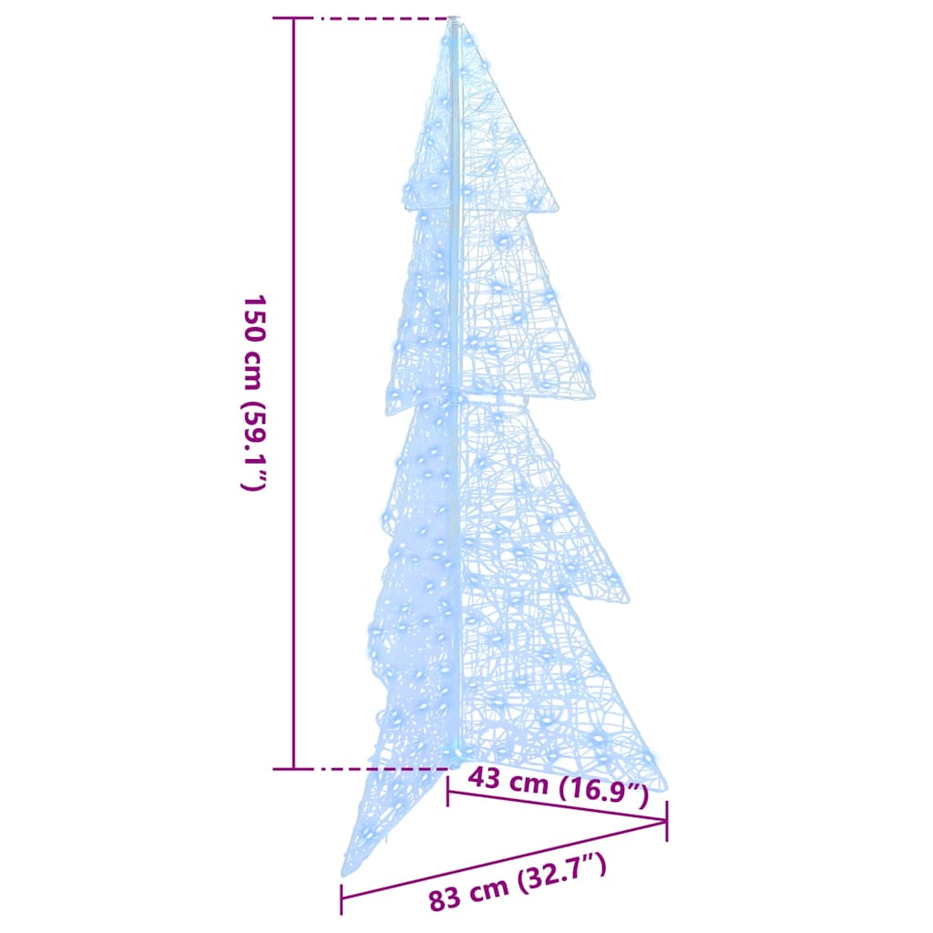Christmas Tree with 160 LEDs Cold White 150 cm Acrylic