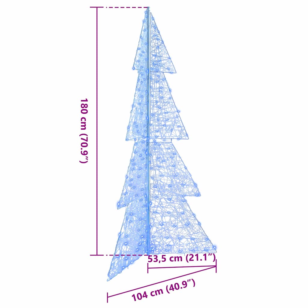 Christmas Tree with 240 LEDs Blue 180 cm Acrylic