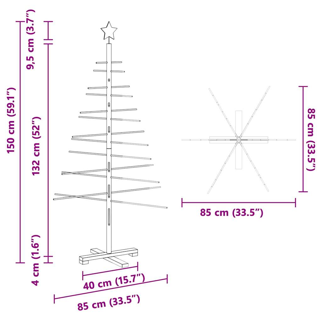 Wooden Christmas Tree Brown 150 cm Bamboo