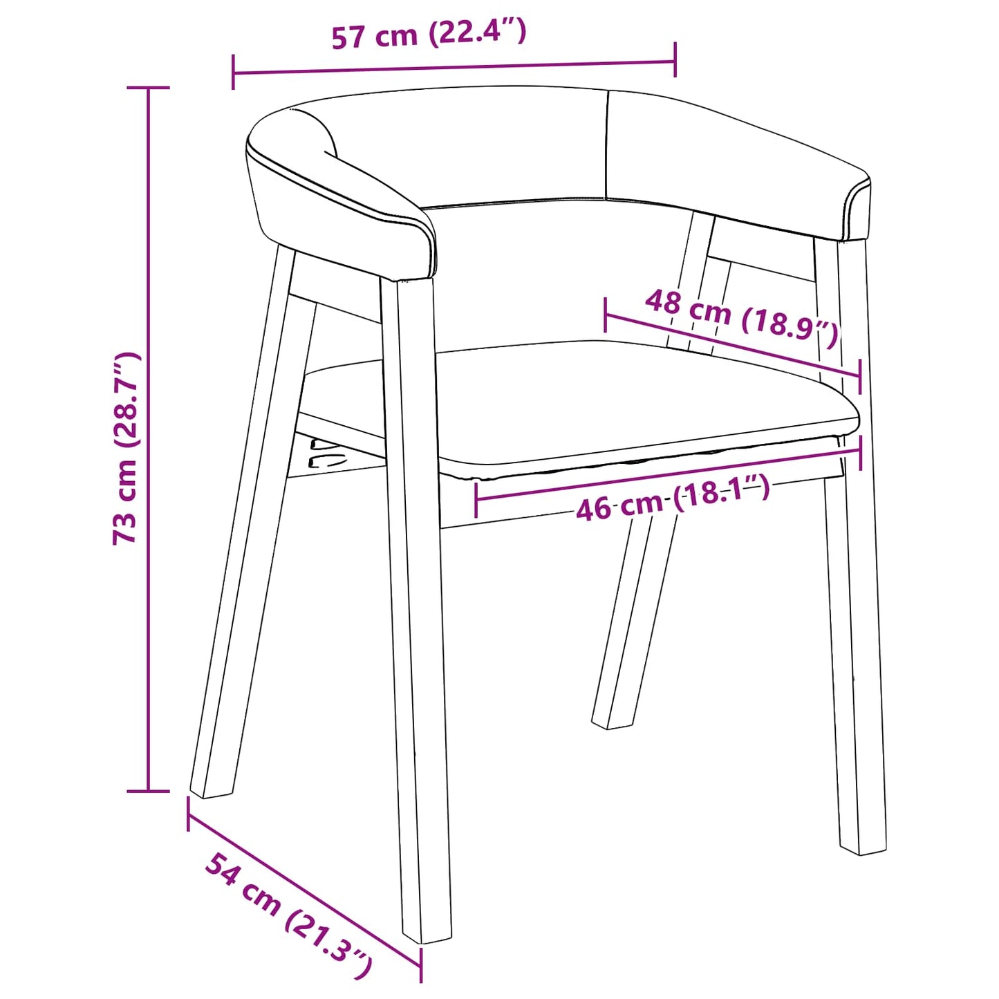 Dining Chairs 2 pcs Light Brown 54 x 57 x 73 cm