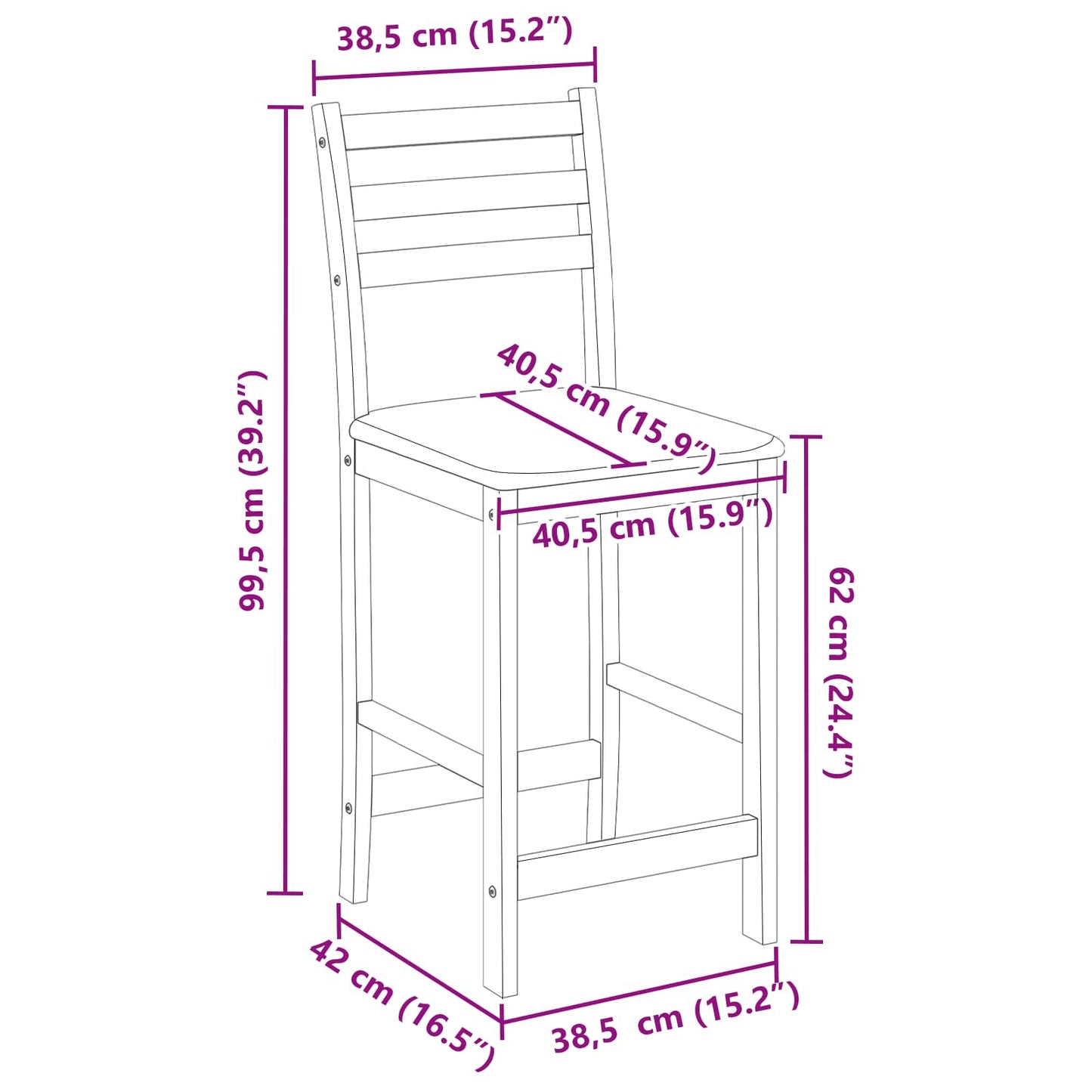 Dining Chairs 2 pcs Light Brown 40 x 47.5 x 99.5 cm