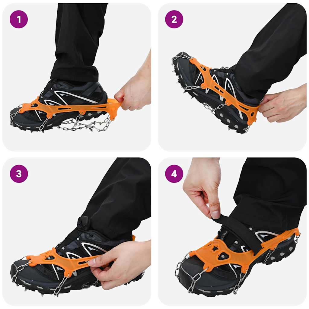 Ice Cleats for Shoes Orange M Stainless Steel