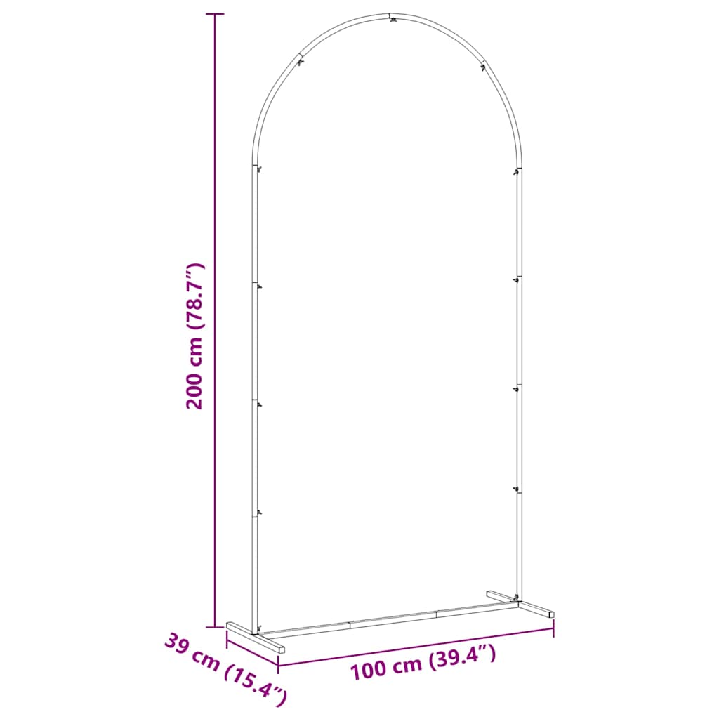 Wedding Arch Gold 100 x 39 x 200 cm Steel
