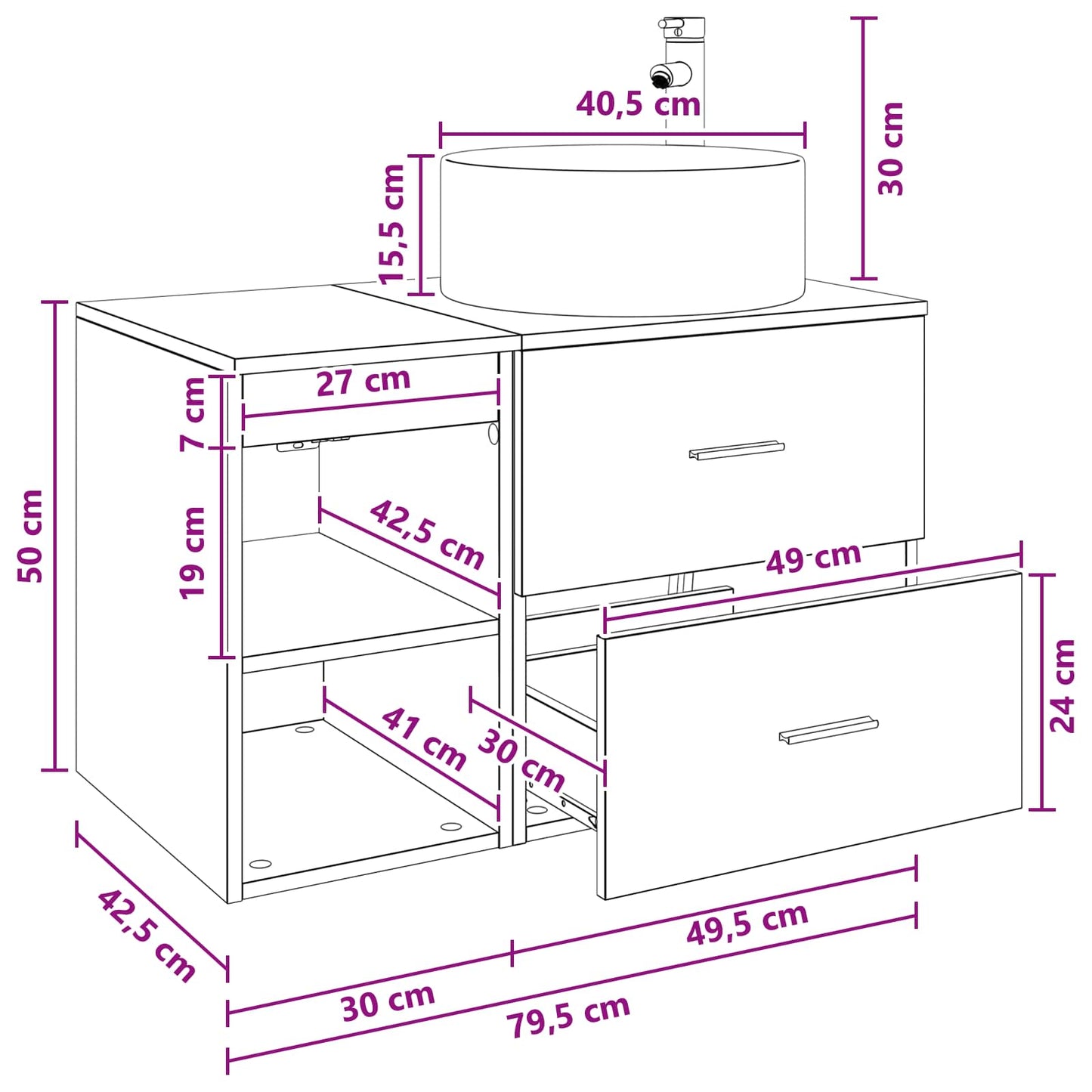 Bathroom Furniture Set 2 pcs Artisan Oak Engineered Wood