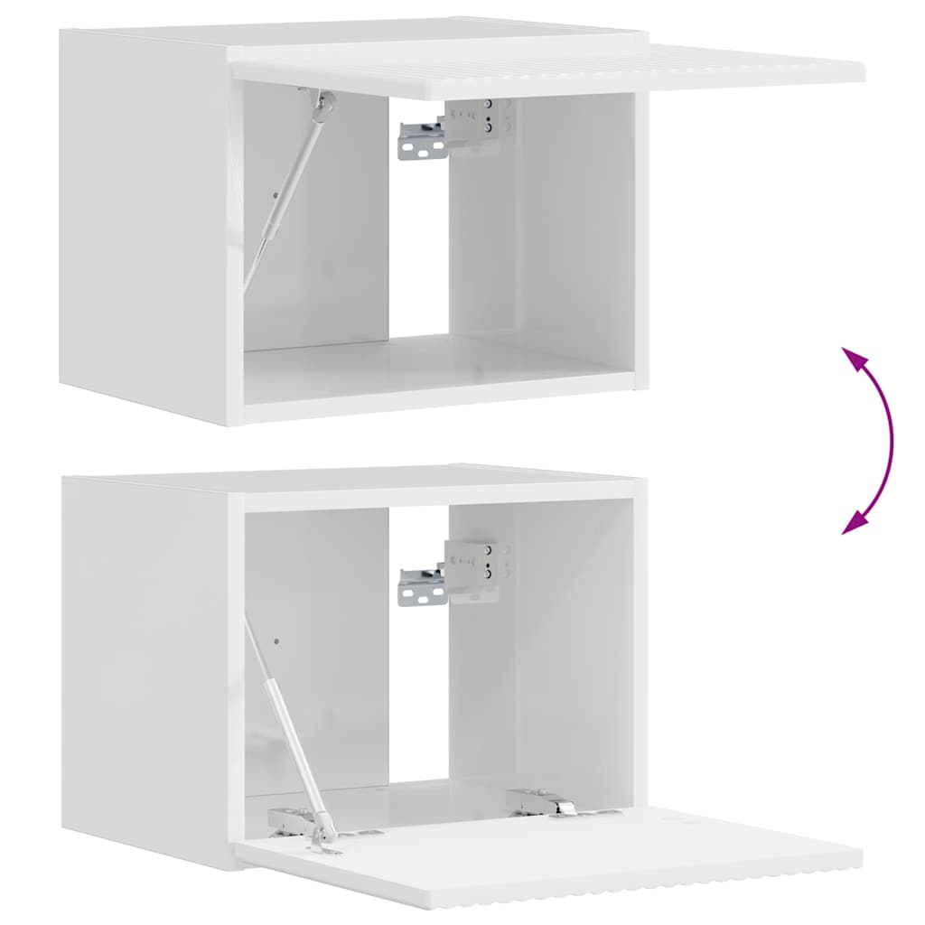 TV Wall Cabinet Gloss White 39 x 31 x 29.5 cm Engineered Wood