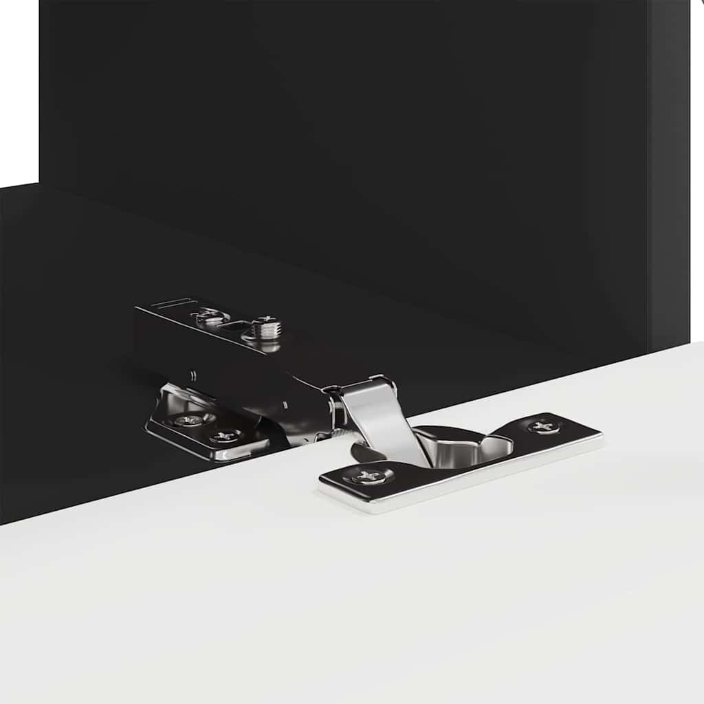 TV Wall Cabinet 2 pcs Black Engineered Wood