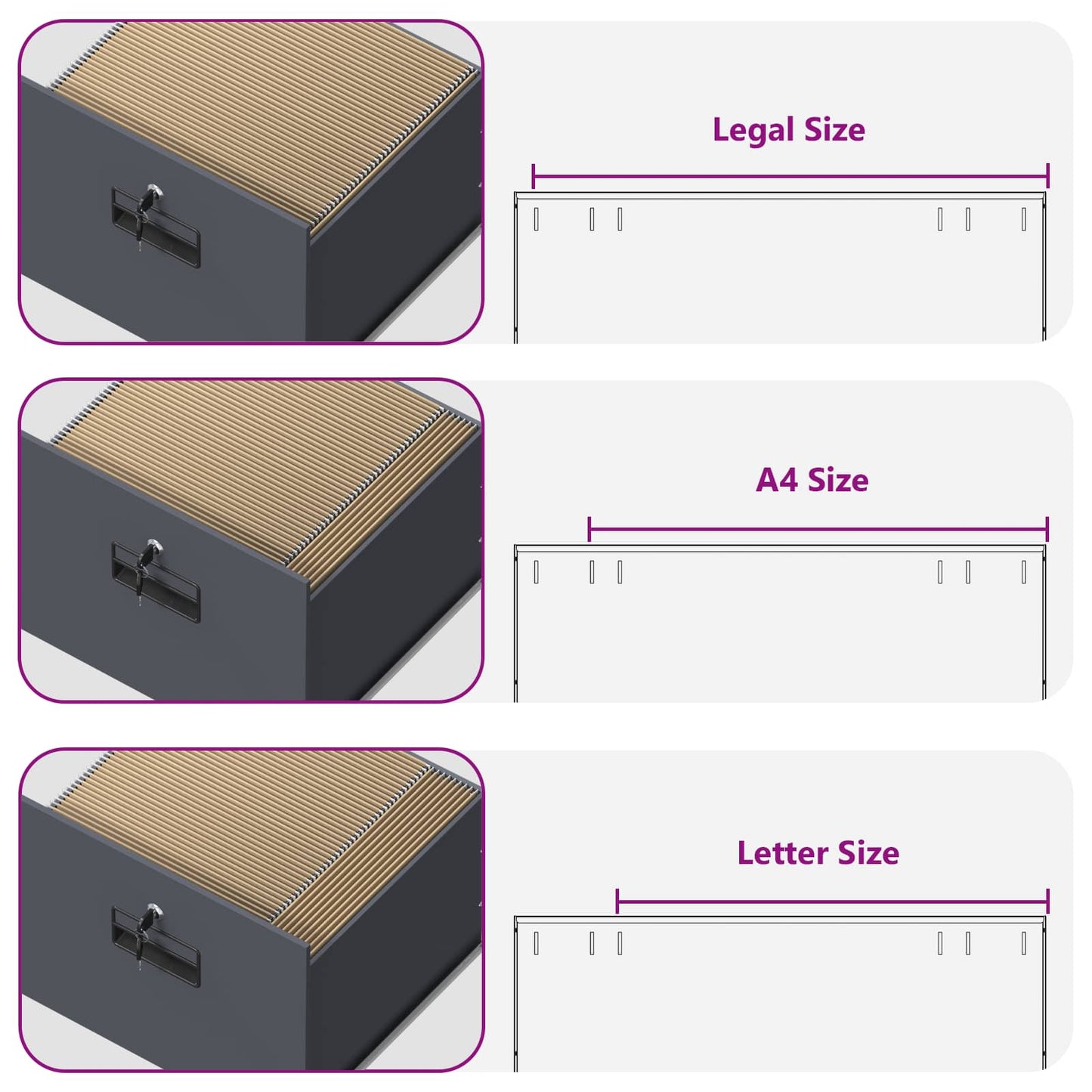 File Cabinet Anthracite 45.5 x 42 x 106.5 cm Cold-Rolled Steel