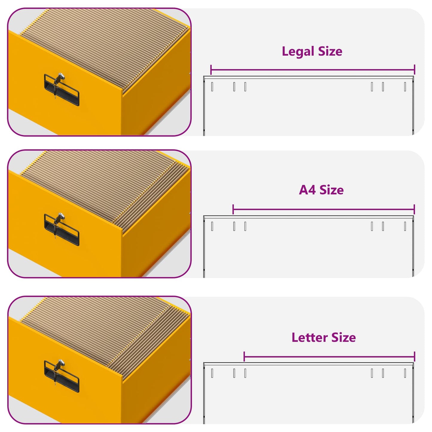 File Cabinet with Drawer Mustard Yellow 45.5 x 42 x 106.5 cm
