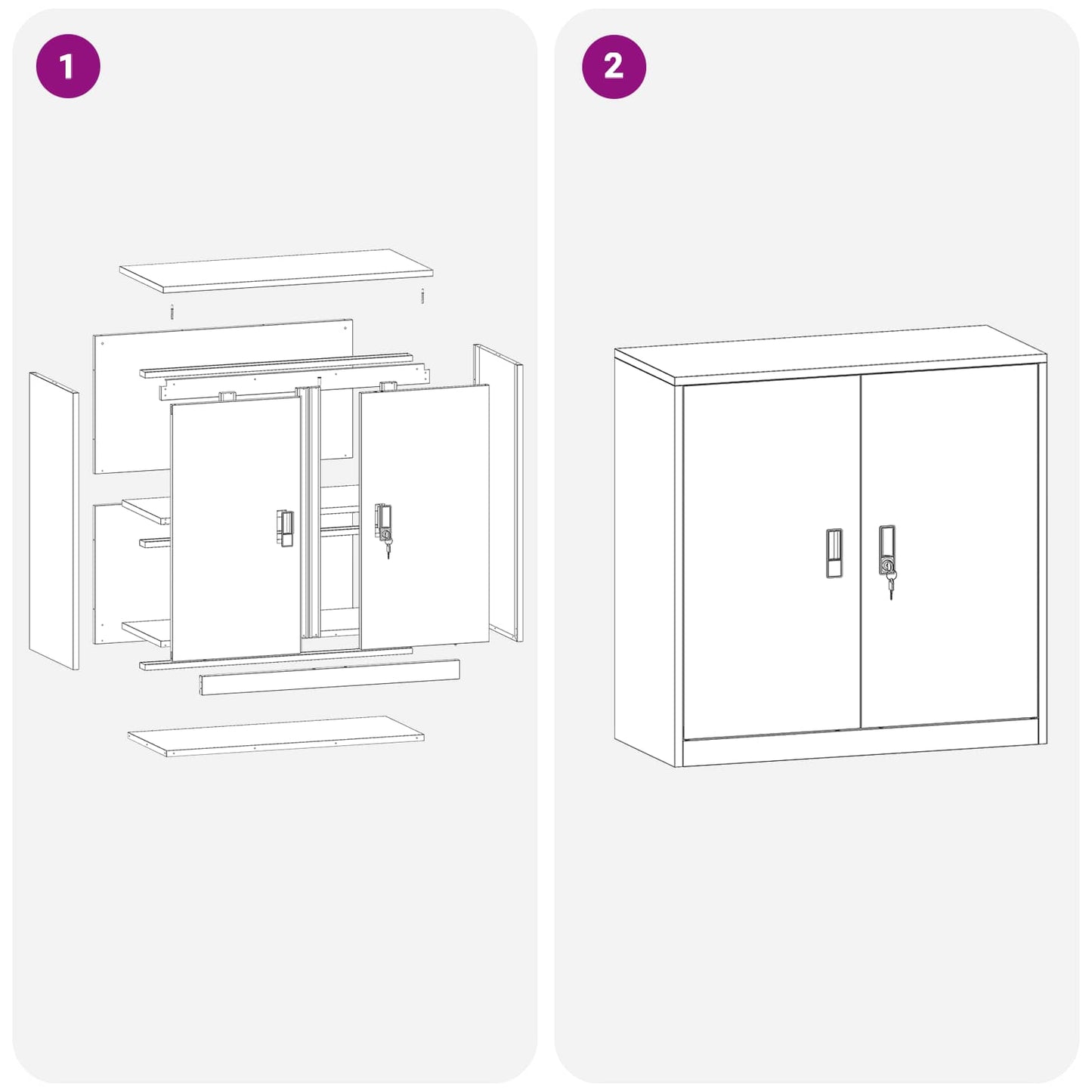 Storage Cabinet Black 90 x 40 x 90 cm Steel