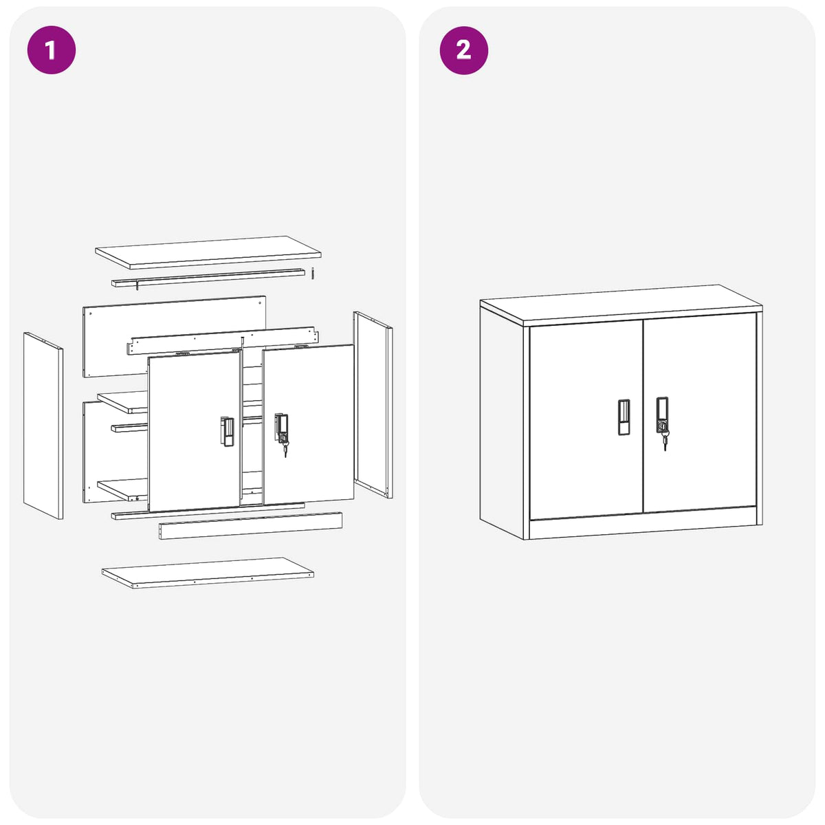 Storage Cabinet Anthracite 80 x 40 x 70 cm Steel