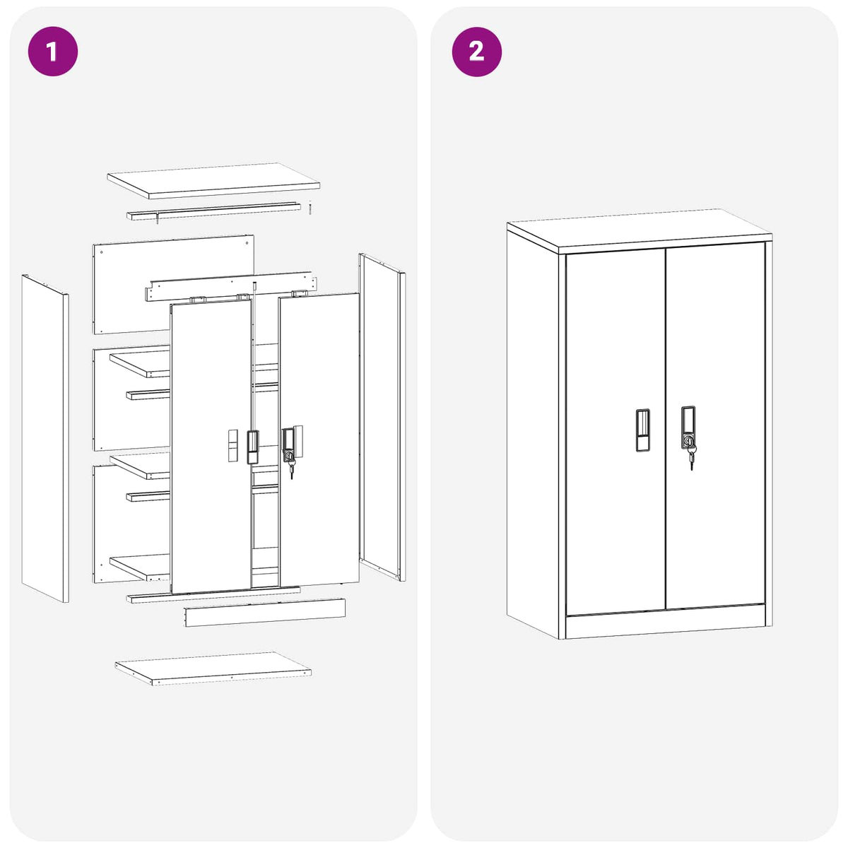 Storage Cabinet White 60 x 40 x 105 cm Steel
