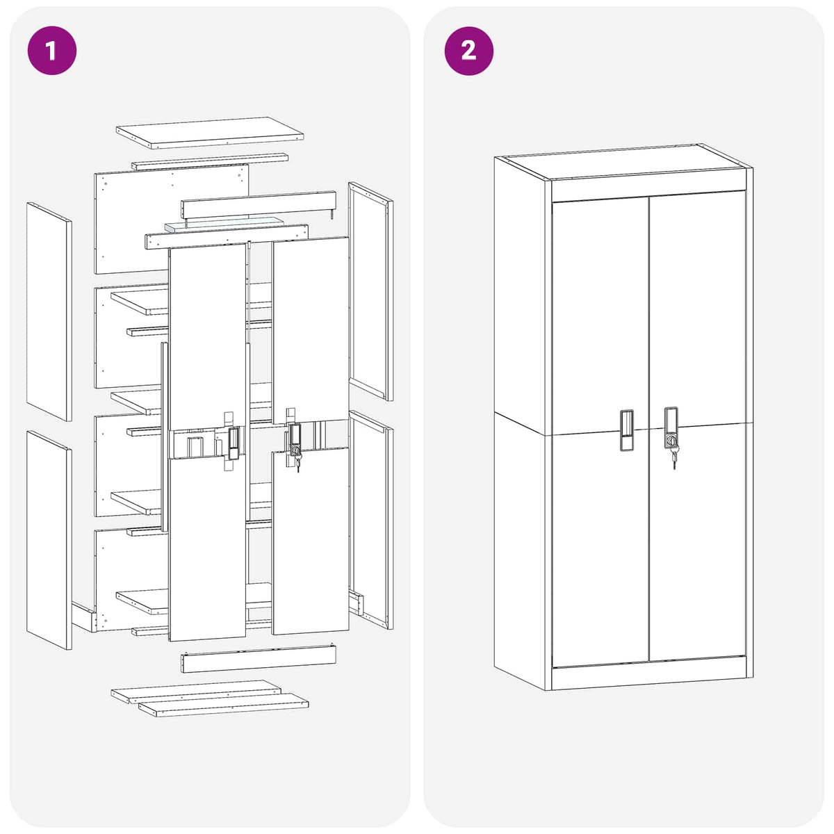 Storage Cabinet Anthracite 60 x 40 x 140 cm Steel
