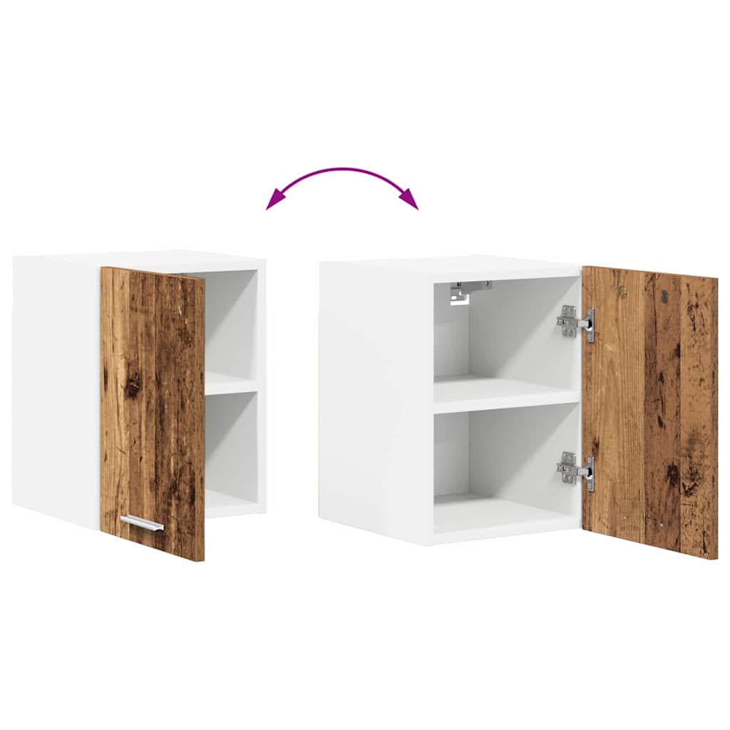 Hanging Cabinet with Storage Old Wood and White 30 x 31 x 40 cm
