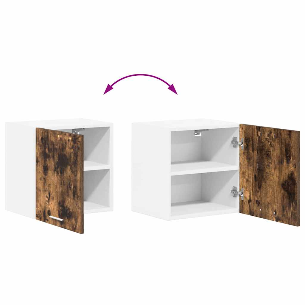 Hanging Cabinet with Door Smoked Oak and White 40 x 31 x 40 cm