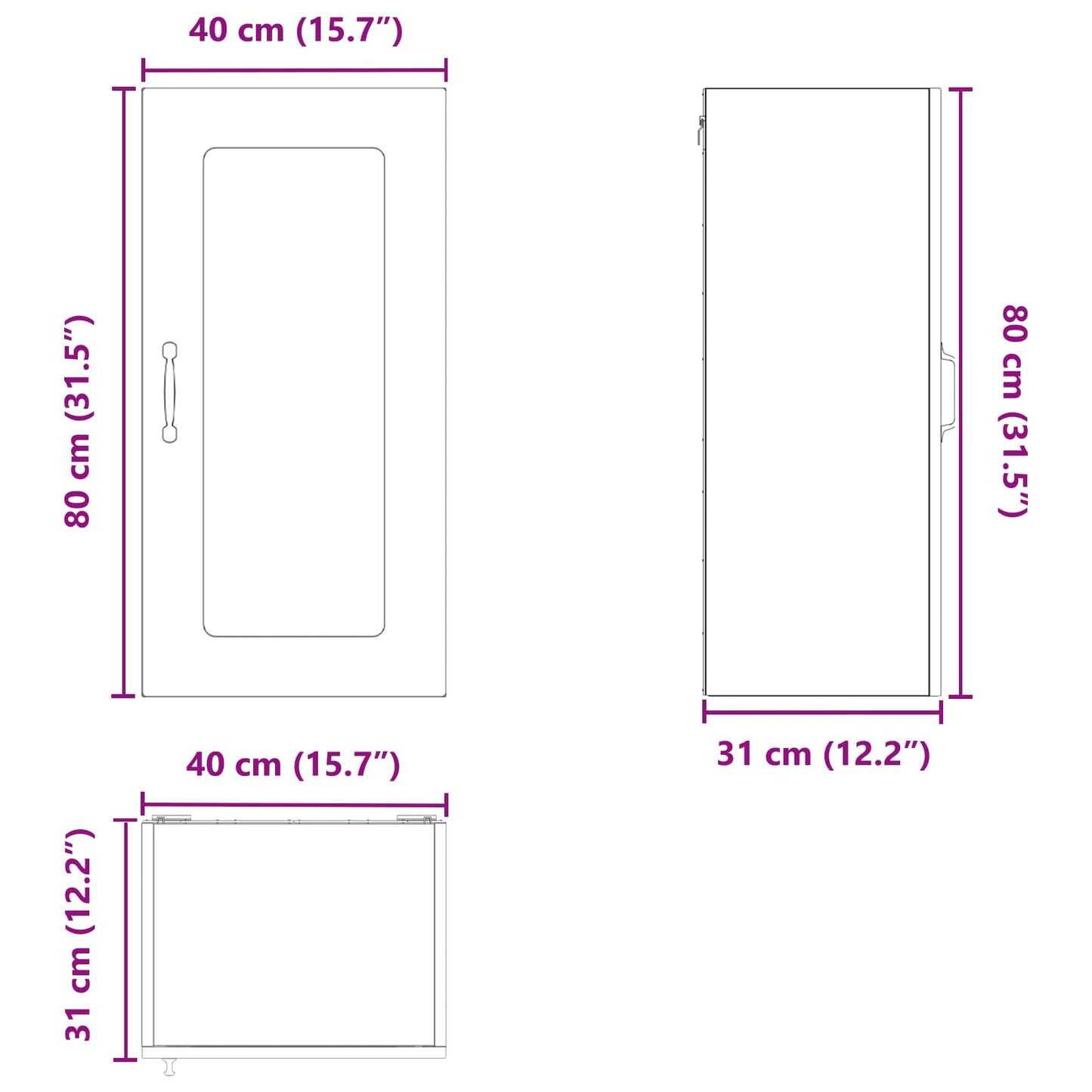 Dishwasher Panel with Storage Kalmar Old Wood 40 x 31 x 80 cm