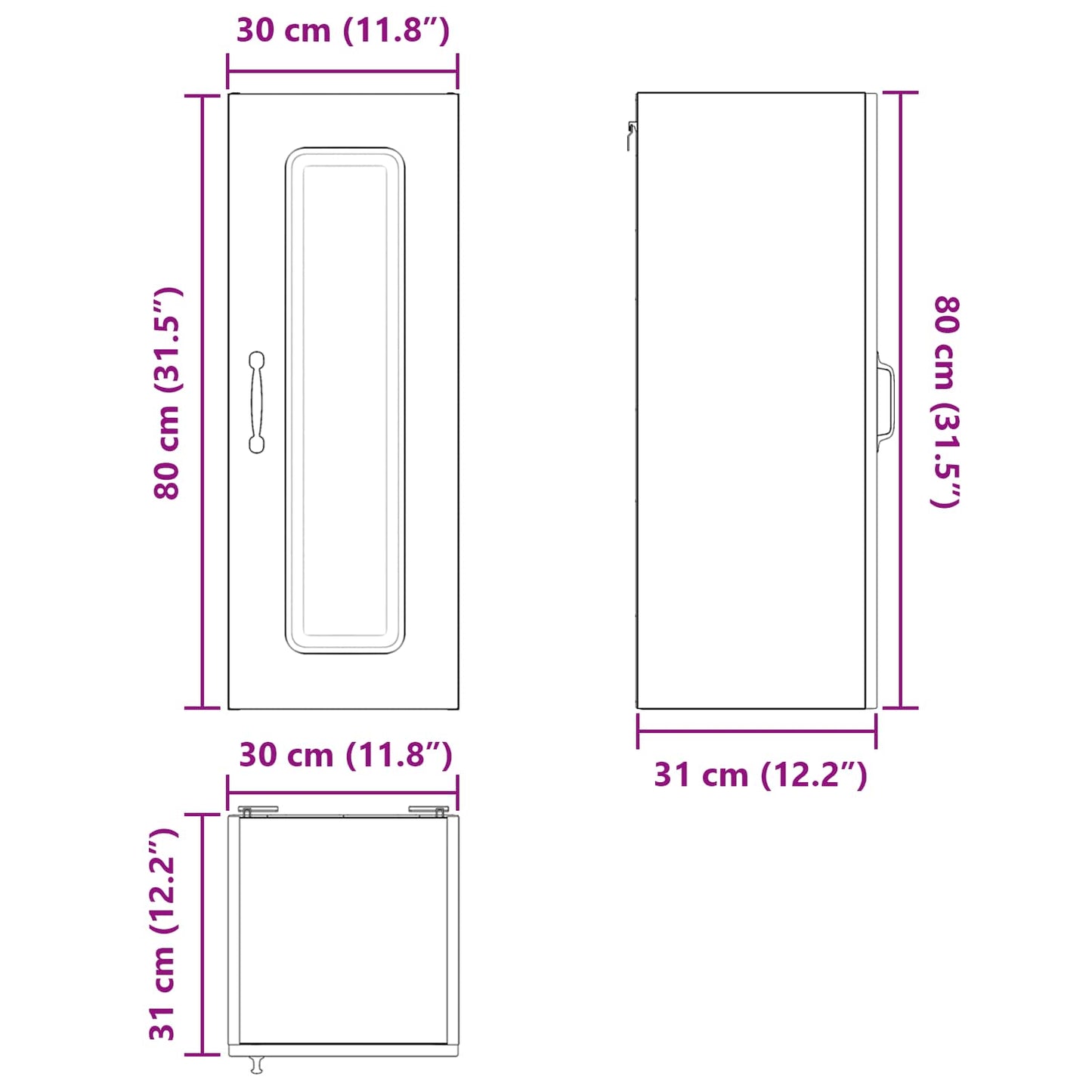 Dishwasher Panel Kalmar 2 pcs Smoked Oak 30 x 31 x 80 cm
