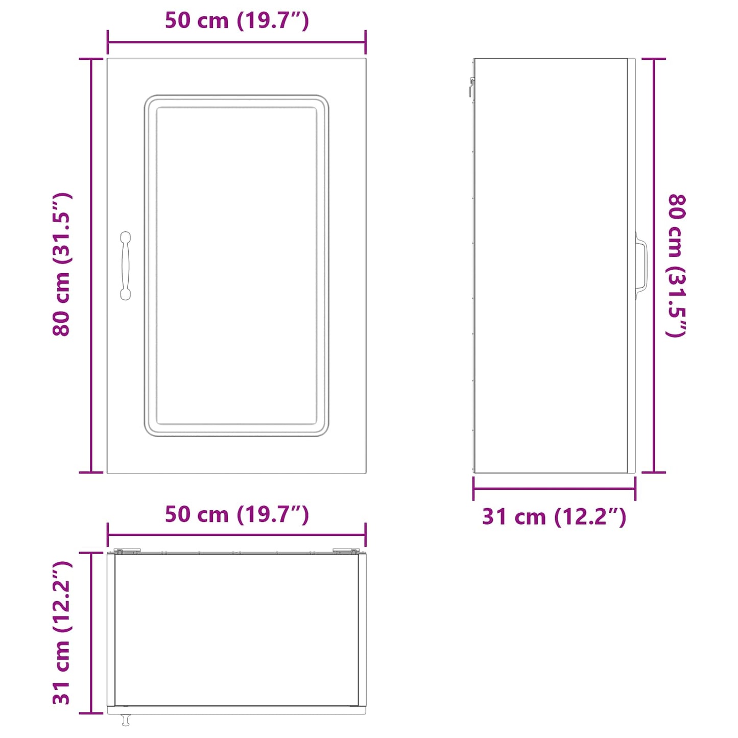 Dishwasher Panel with Storage Kalmar Old Wood 50 x 31 x 80 cm