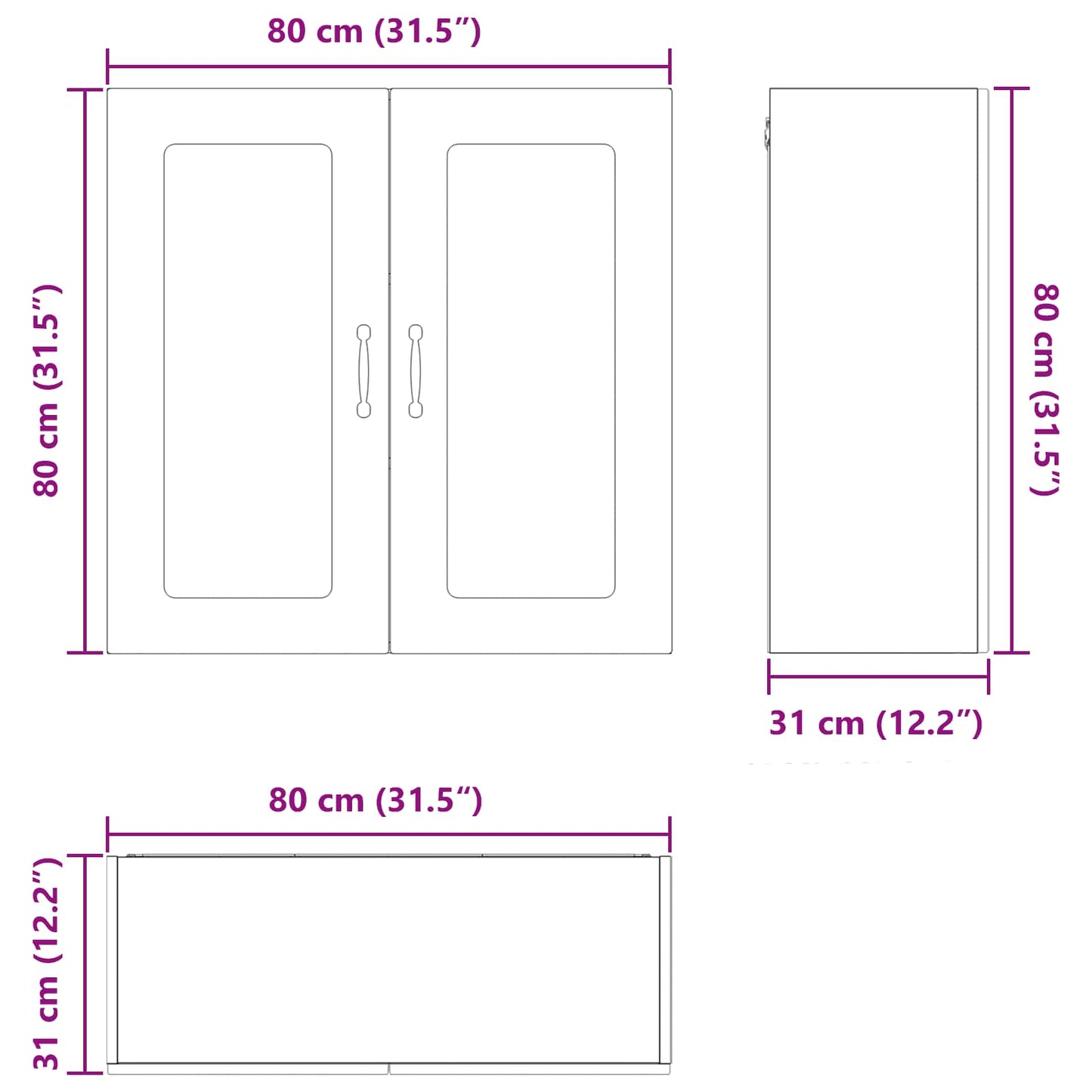 Dishwasher Panel Kalmar Smoked Oak 80 x 31 x 80 cm