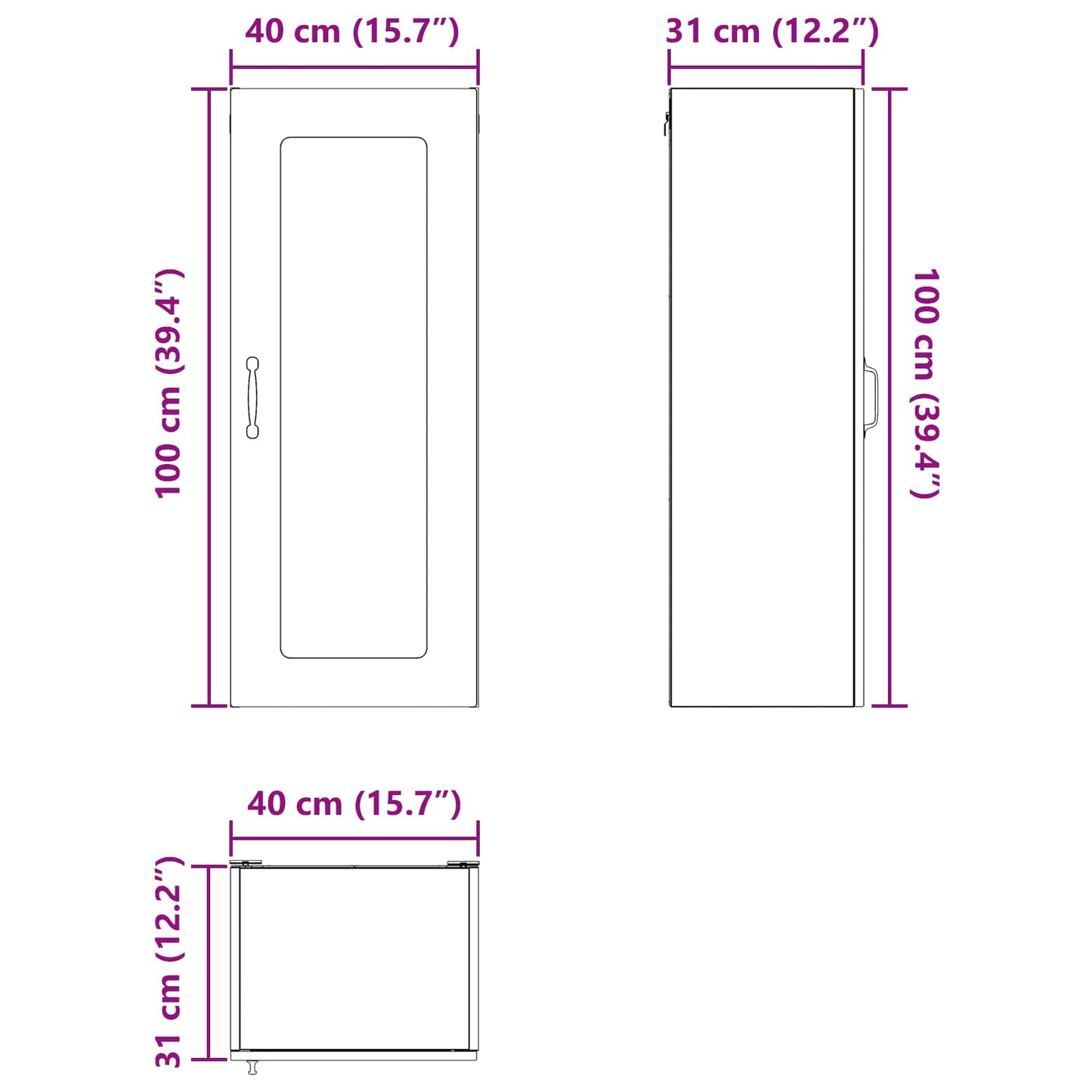 Dishwasher Panel Kalmar Concrete Grey 40 x 31 x 100 cm