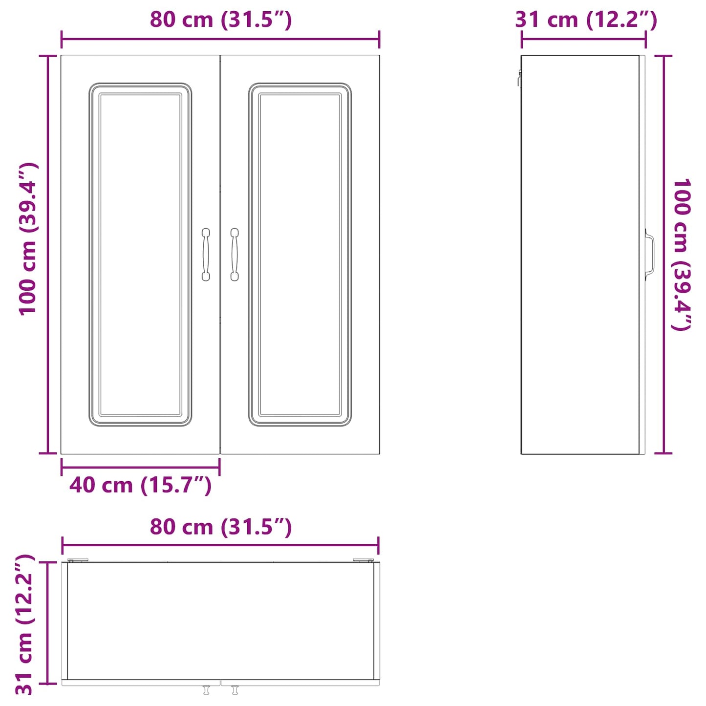 Dishwasher Panel Kalmar Sonoma Oak 80 x 31 x 100 cm