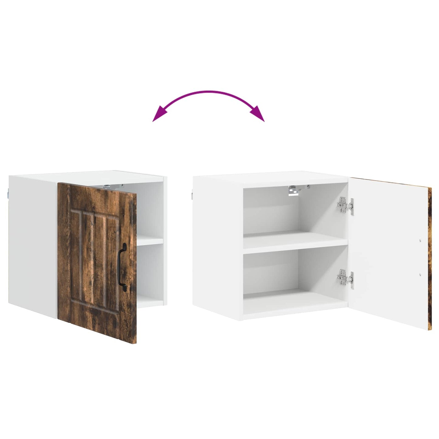 Wall Cabinet LUCCA 2 pcs Smoked Oak Engineered Wood