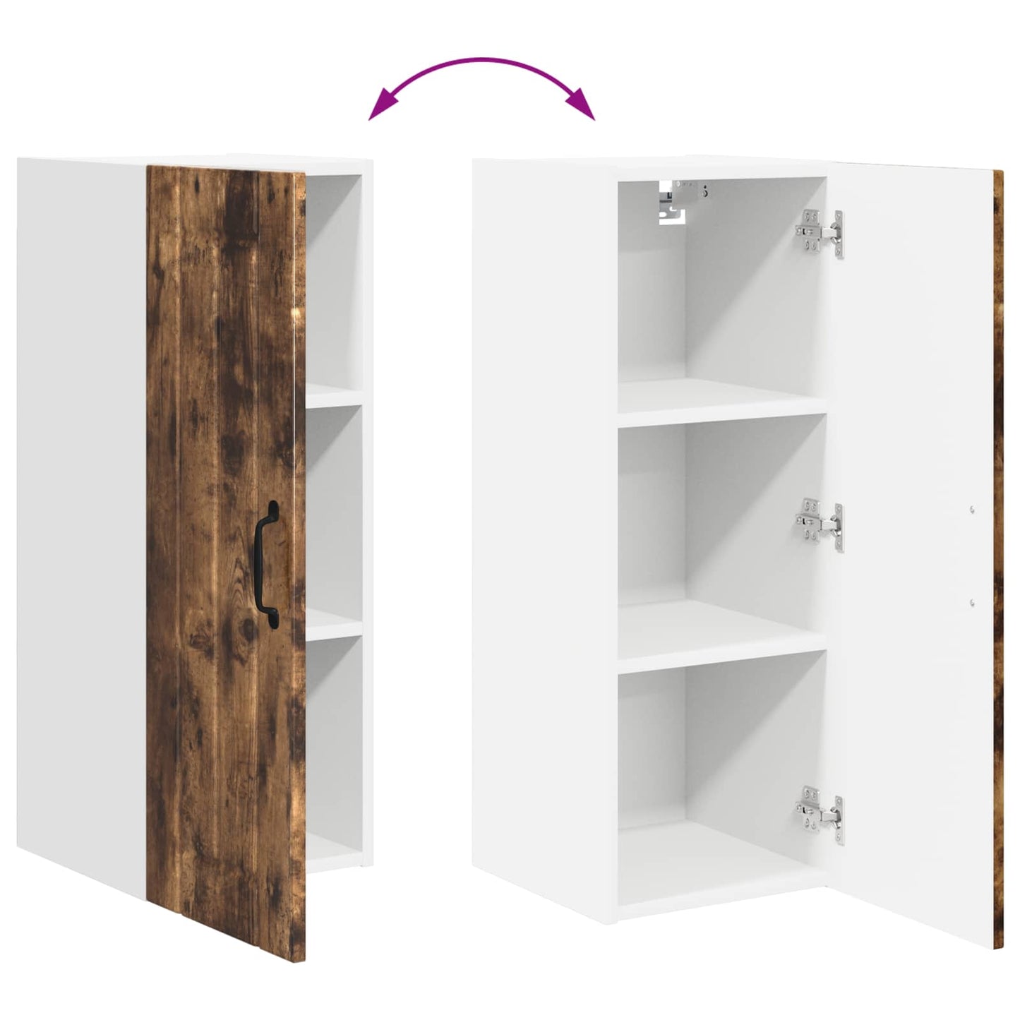 Wall Cabinet Lucca Smoked Oak 30 x 31 x 80 cm Engineered Wood