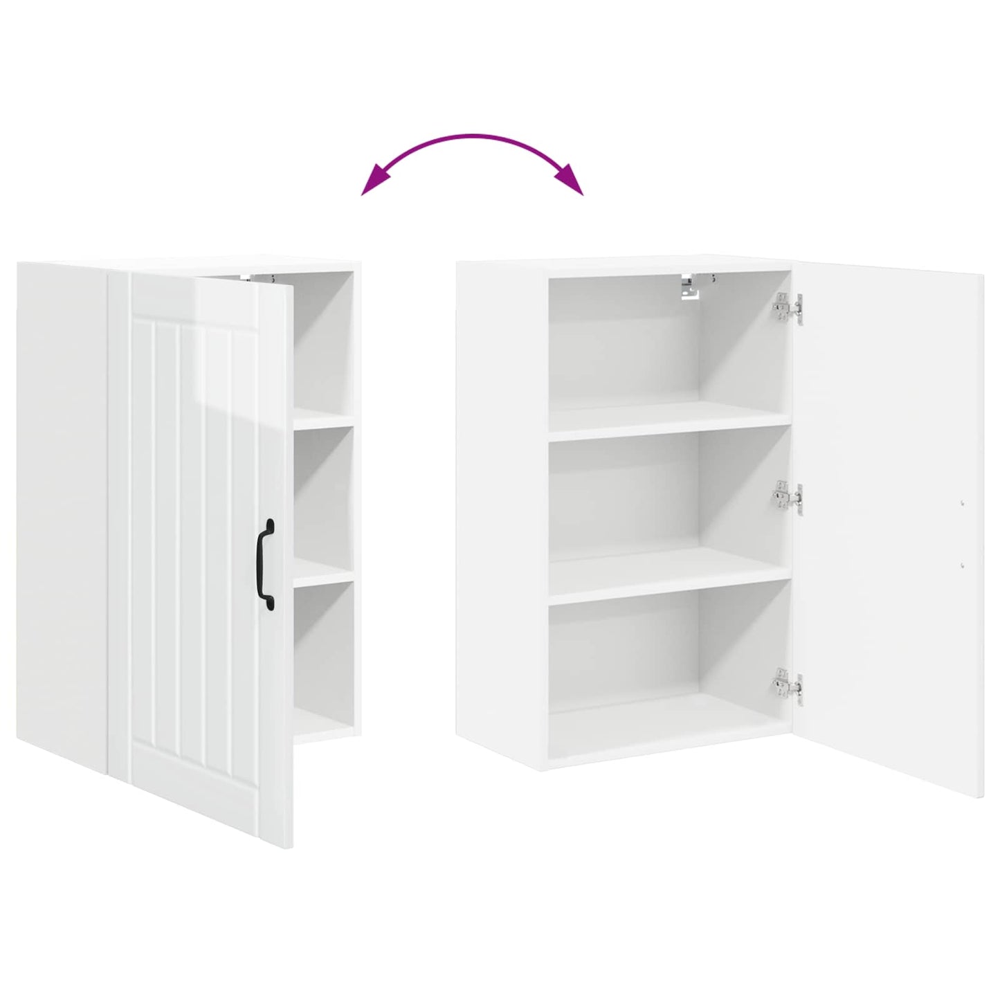 Wall Cabinet LUCCA High Gloss White 50 x 31 x 80 cm