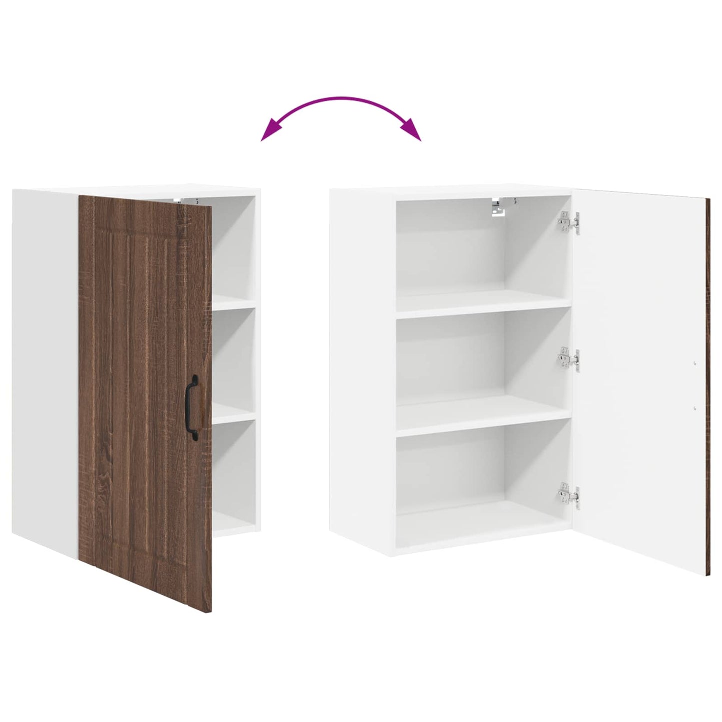 Wall Cabinet LUCCA Brown Oak 50 x 31 x 80 cm Engineered Wood