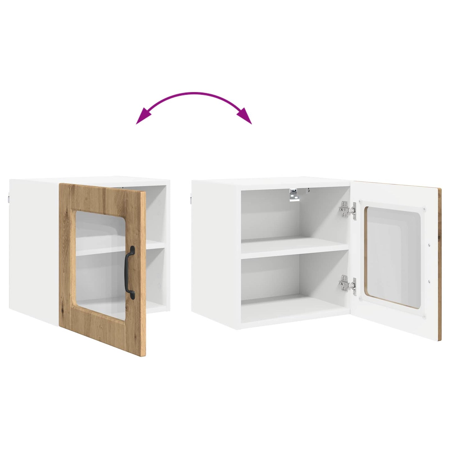 Wall Glass Cabinet PORTO 2 pcs Artisan Oak 40 x 31 x 40 cm