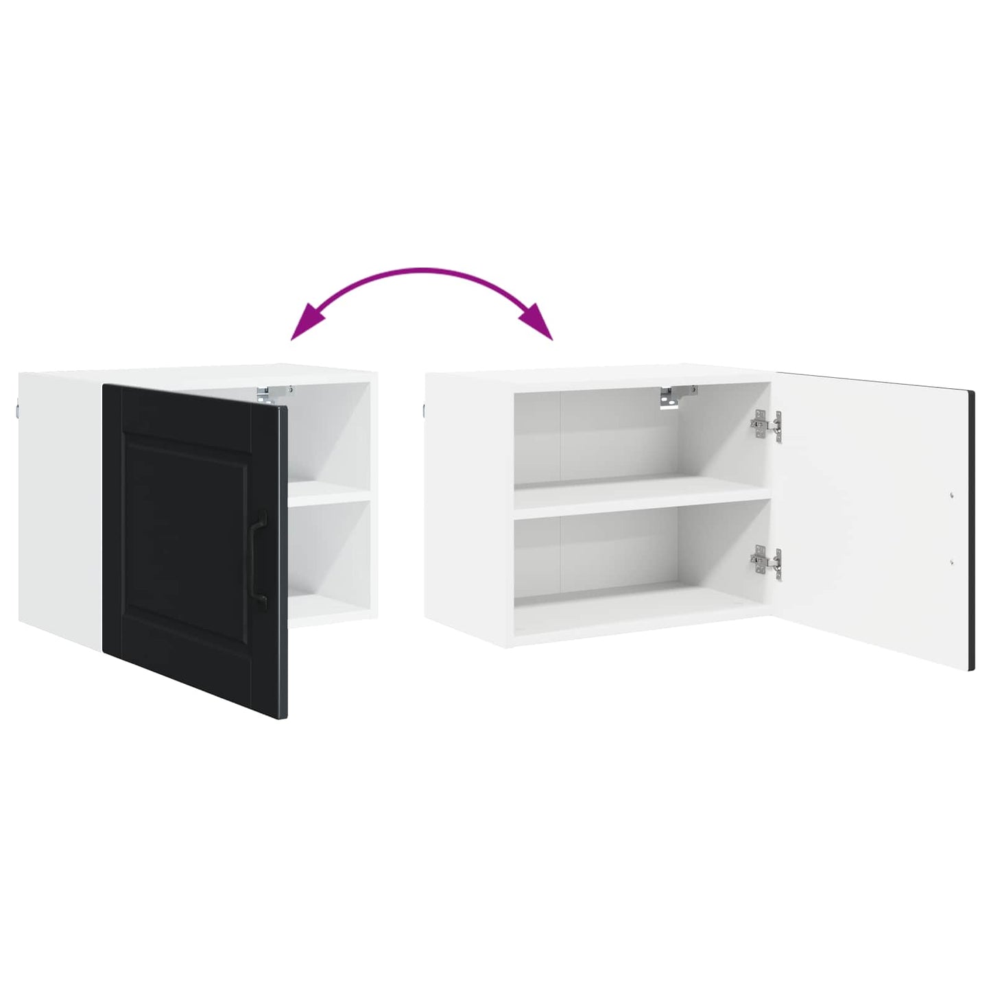 Wall Cabinet PORTO 2 pcs Black 50 x 31 x 40 cm Engineered Wood