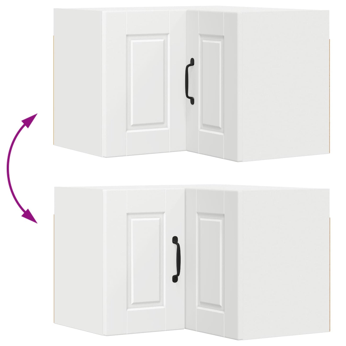 Wall Corner Cabinet PORTO White 57 x 57 x 40 cm Engineered Wood