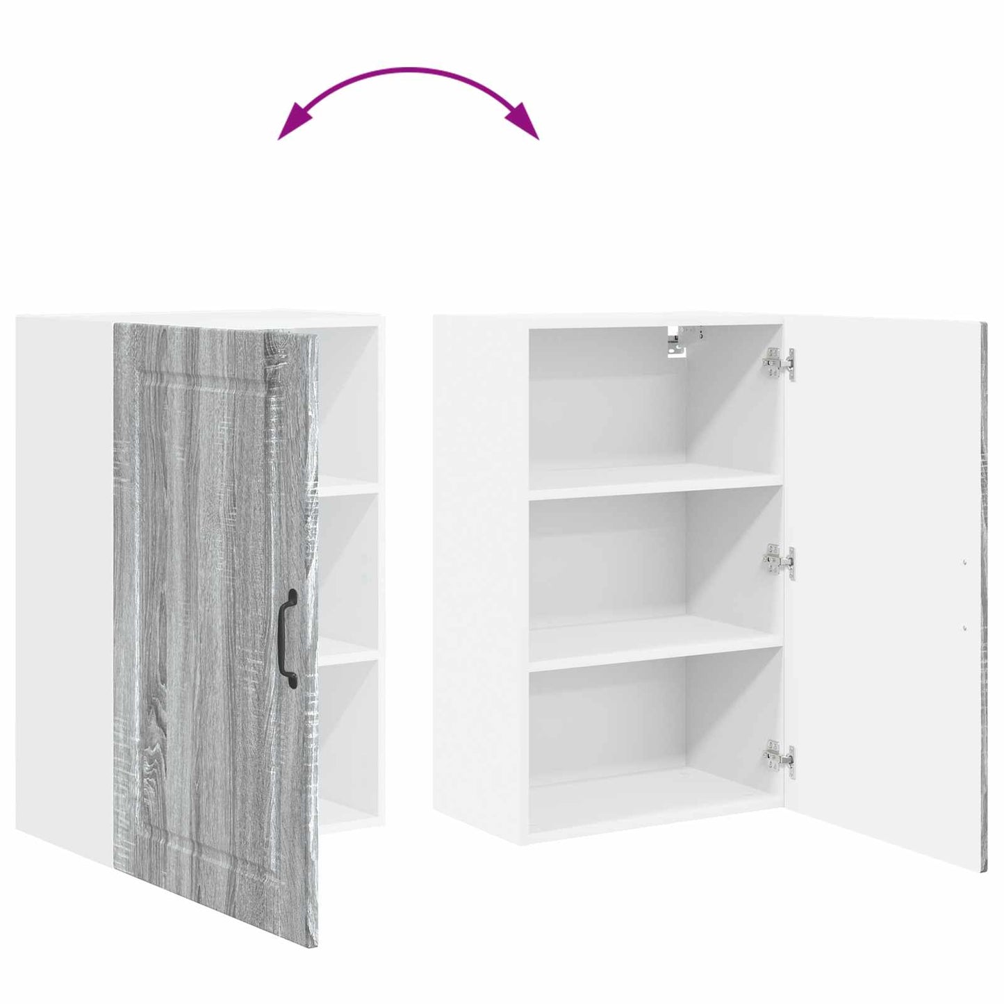 Wall Cabinet PORTO Grey Sonoma 50 x 31 x 80 cm Engineered Wood