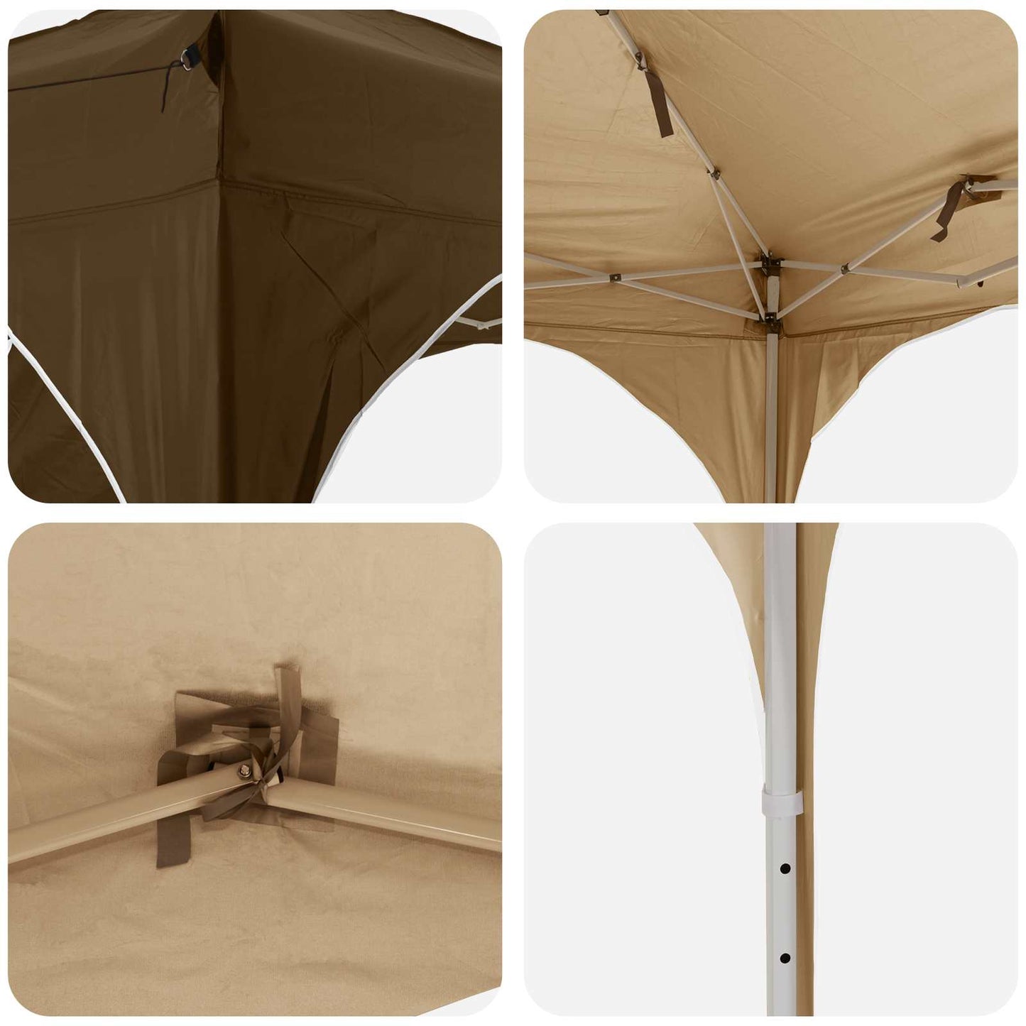 Pop-up Party Tent 290 x 290 x 245 cm Taupe