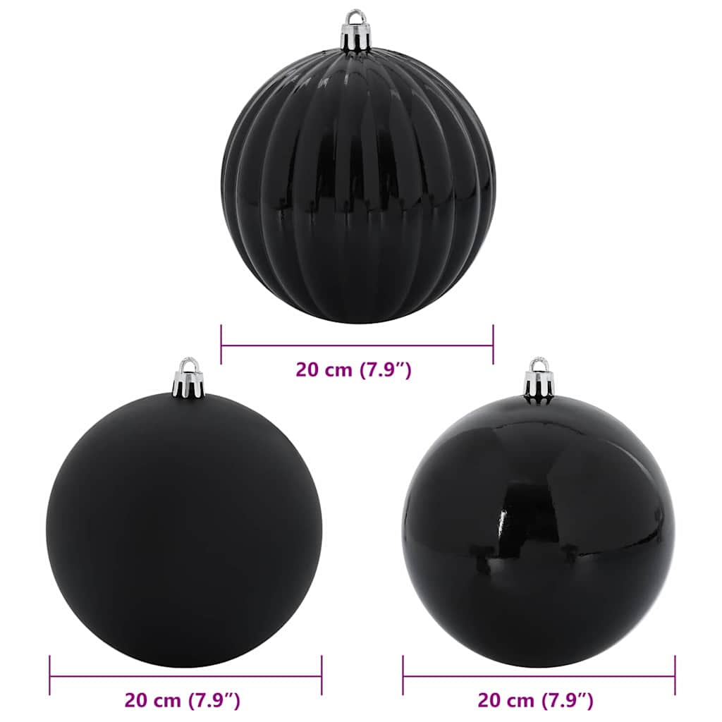 Christmas Bauble Set XXL 4 pcs Black Plastic