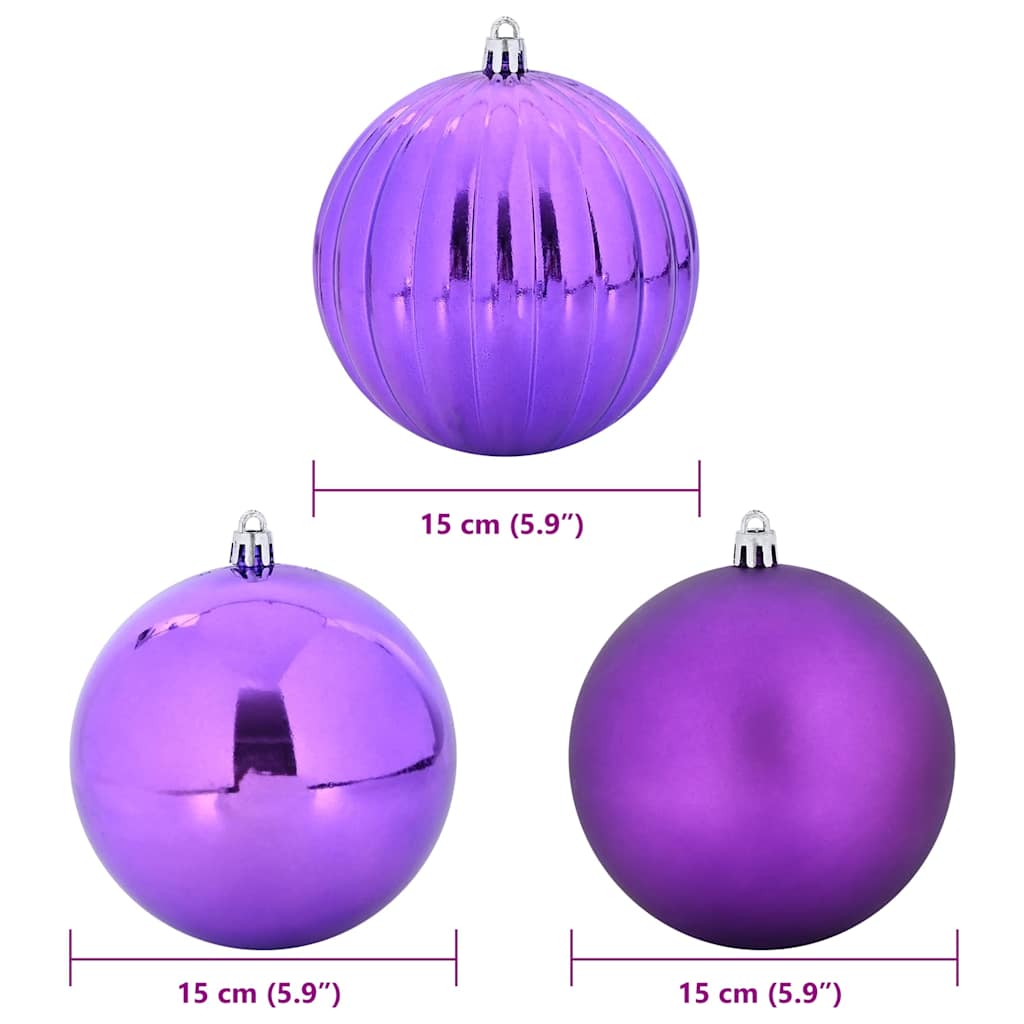 Christmas Bauble Set XL 9 pcs Lilac Plastic