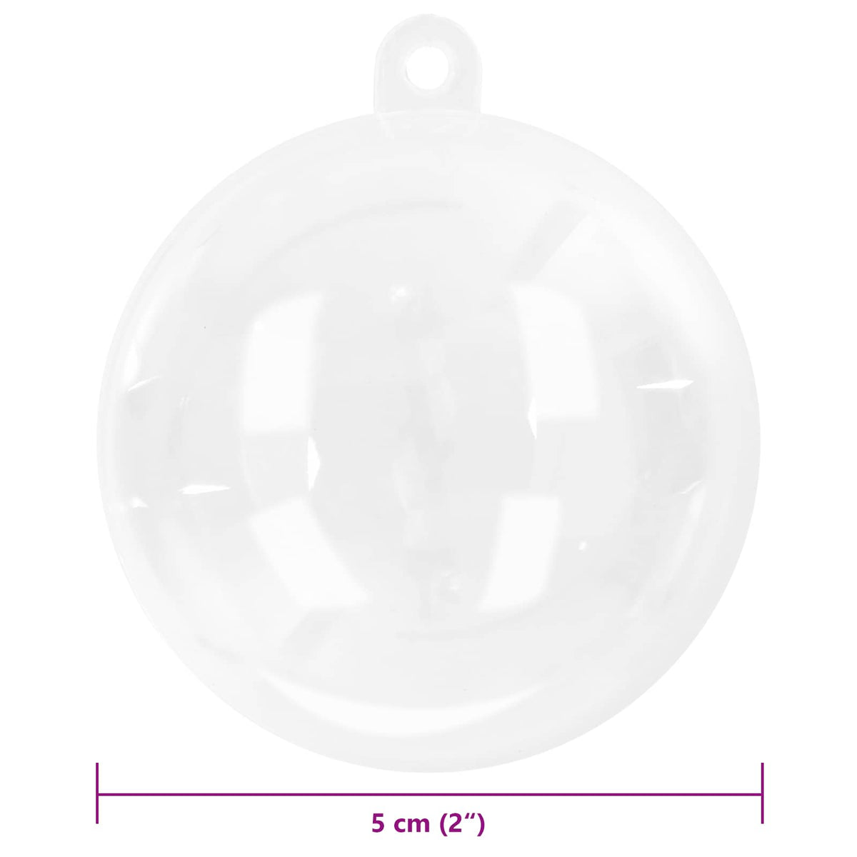 Christmas Bauble Set 50 pcs Transparent Ø 5 cm Plastic