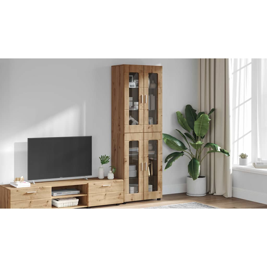 Highboard FLORIN 60 x 35 x 182 cm Artisan Oak Engineered Wood