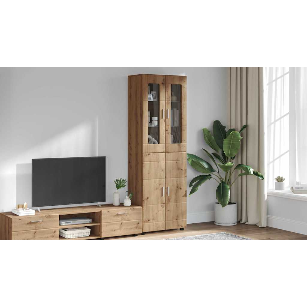 Highboard FLORIN 60 x 35 x 182 cm Artisan Oak Engineered Wood
