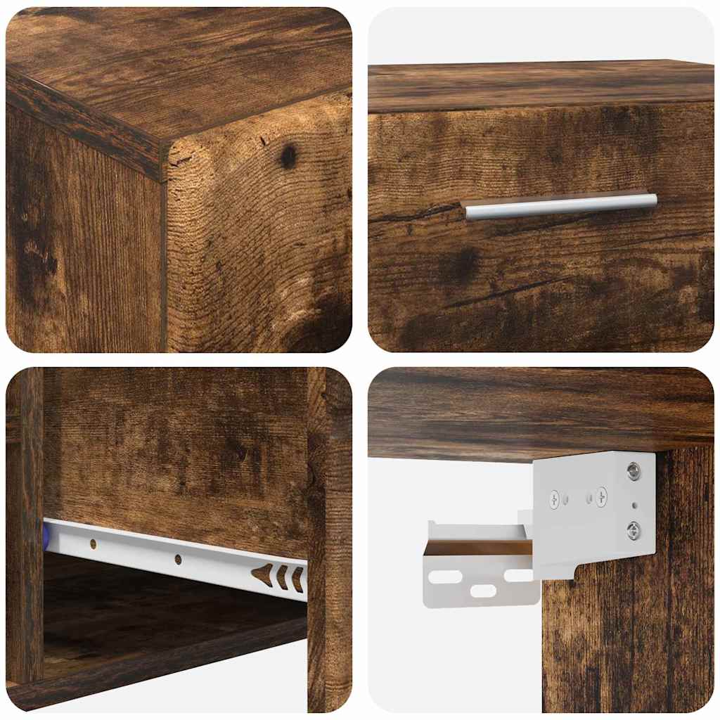 TV Cabinet Set FLORIN 3 pcs Smoked Oak Engineered Wood