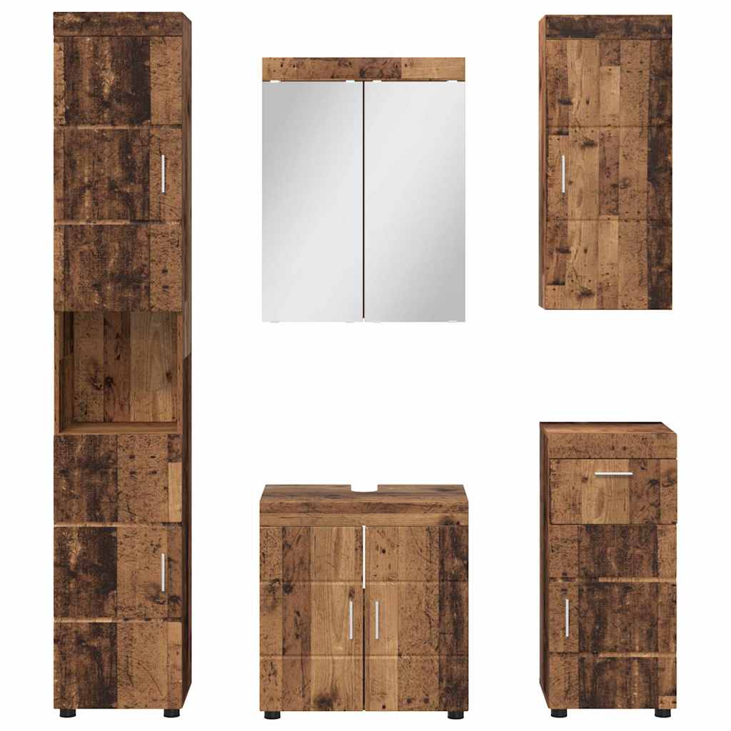 Bathroom Furniture Set TULUM 5 pcs Old Wood 60 x 34 x 63 cm