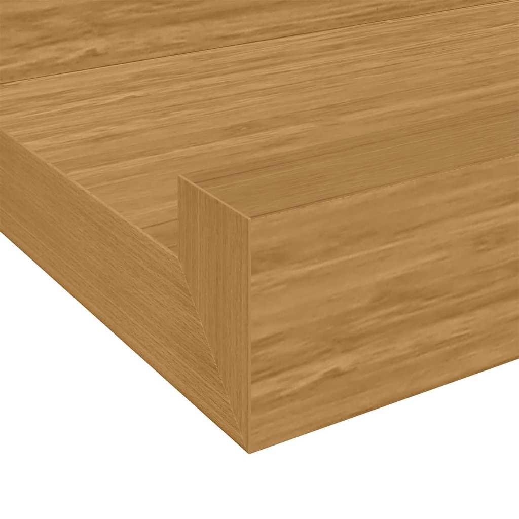 Wall Shelf with Shelf 2 pcs Beige 60 x 9 x 3 cm Engineered Wood