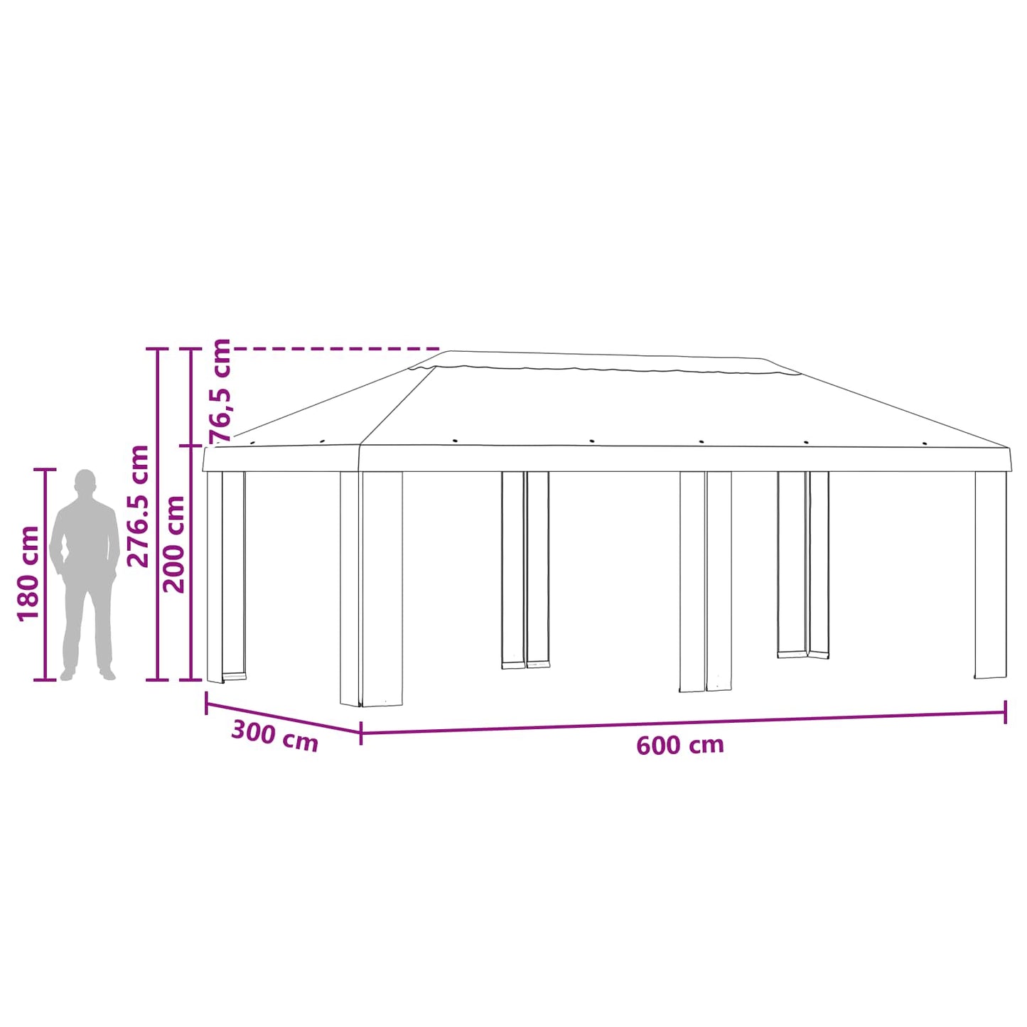Gazebo Cover 6 x 3 m Beige Polyester 190 gsm