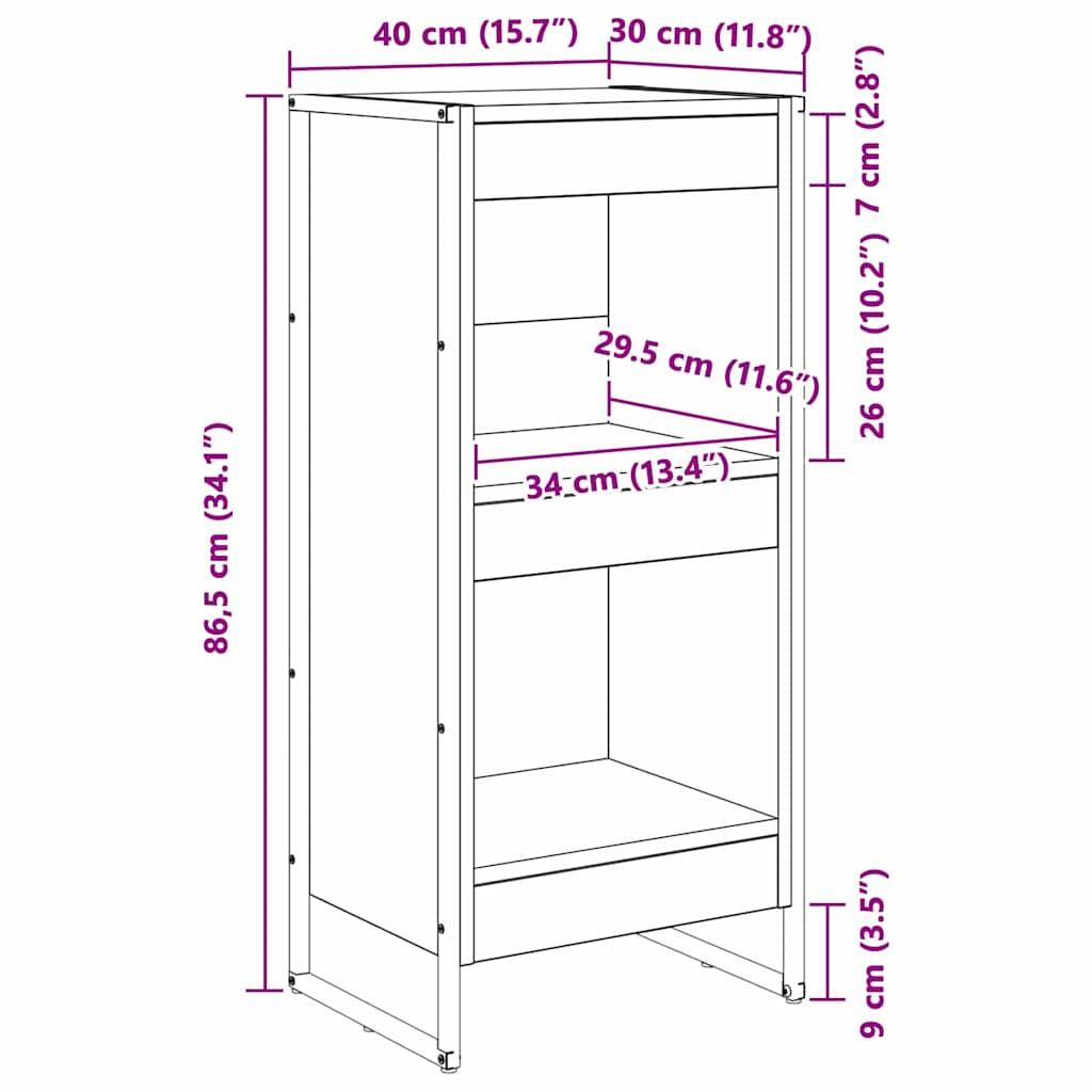 Book Cabinet 40 x 30 x 86.5 cm Engineered Wood Grey Sonoma