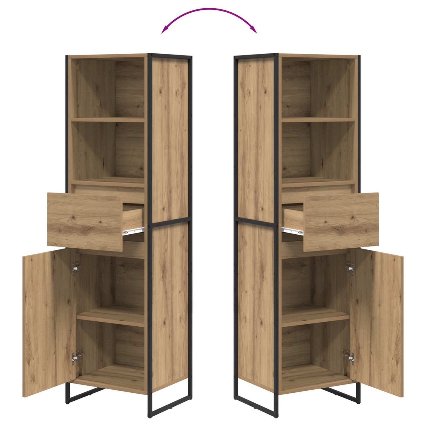 Book Cabinet Artisian Oak 43 x 36 x 150.5 cm Engineered Wood