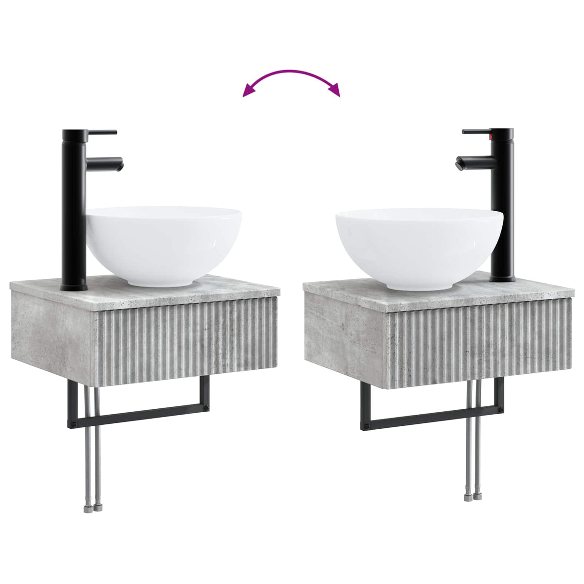 Bathroom Furniture Set 3 pcs Concrete Grey Engineered Wood