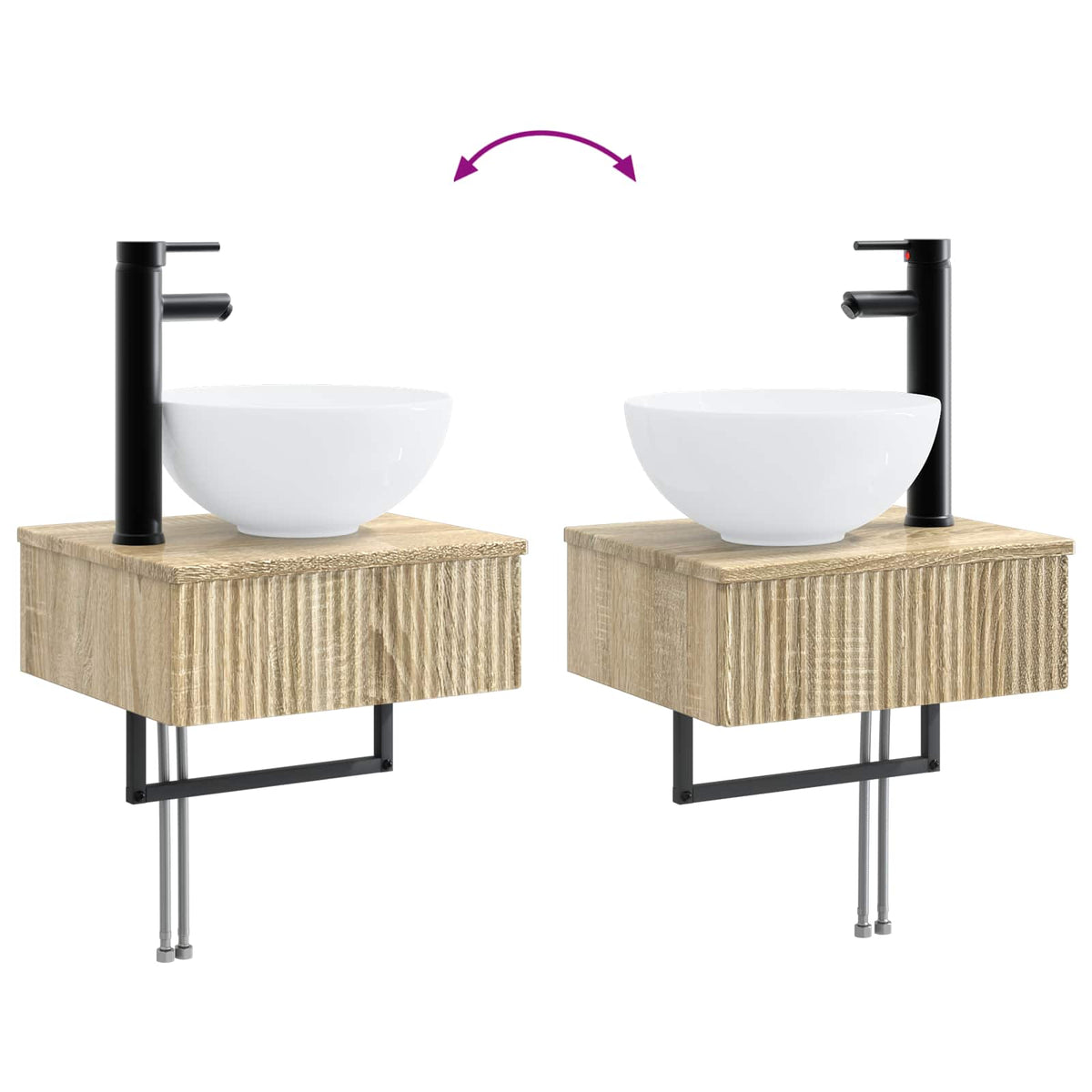 Bathroom Furniture Set 3 pcs Sonoma Oak Engineered Wood